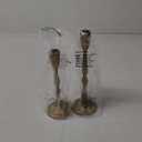 Gold Candlestick Holders Set of 2  Brass Taper Candle Holders for Elegant Tabletop or Mantel Decor