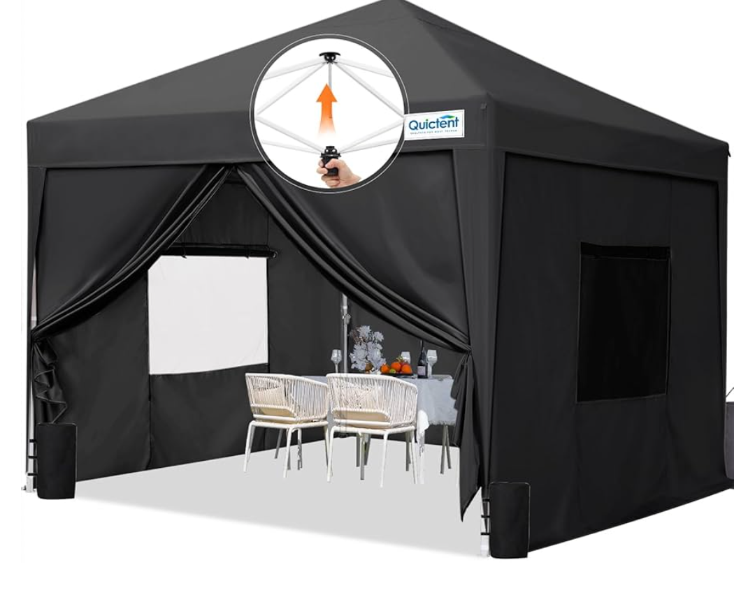 Quictent Privacy 10x10 Pop up Canopy Tent with Sidewalls and Roll-up Ventilated Windows, One Person Setup, Easy Outdoor Commercial Gazebo Shelter Enclosed Waterproof, Bonus 4 Sandbags