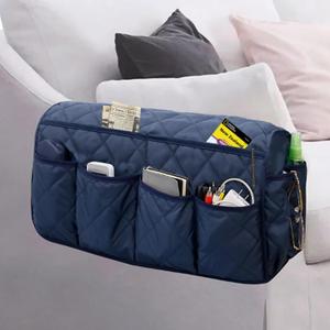 Armchair Caddy,Non Slip Recliner Organizer,Waterproof Sofa Armrest Organizer, Remote Control Holder for Recliner.Chair Arm Organizer with 14 Pockets for TV Remote, Phone, Magazine (Blue)