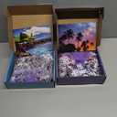 2 Pack 1000 Piece Puzzles for Adults - Beach, Coconut Tree, Reef Landscape Jigsaw Puzzles 