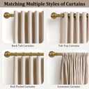 Warm Gold Curtain Rods for Windows 48 to 84 Inch 1" Diameter Adjustable Heavy Duty Brass Window Curtain Rod with Metal Finials for Living Room Bedroom Farmhouse Kitchen Outdoor