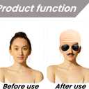 2 x Bald Caps Makeup Latex Bald Head Wig Caps Cosplay Costume for Adults, for Theme Party Decorations Supplies (Bald Hat, Sunglasses, and Beard)