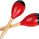 Maracas, Wooden Shaker Musical Percussion Instrument for Adult Kids Babies Toddlers, Red
