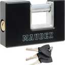 Maudex RZB75 Heavy Duty Container Padlockwith 3 Keys - 10mm Cut Resistant Steel Shackle - ABS Weather Shield| Outdoor Lock for Containers, Gates, Sheds, Marine, Garage