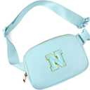 Gitus Gifts for 8 9 10 11 12 Year Old Girls Belt Bag Fanny Pack Crossbody Bags with Initial Letter Patch Cute Stuff Birthday Gifts for Teen Girls Women Personalized Trend Stuff (Icing Blue-N)