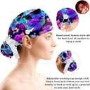 Womens Working Cap Scrub Hats with Bow Scrunchies, Skeleton Pattern Bouffant Surgical Cap Ponytail Holder