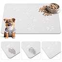 Drydiet Pet Gift Stone Pet Feeding Mat Diatomaceous Earth Absorbent Non Slip Cat Dog Mat for Food and Water Quick Drying Easy to Clean Dog Placemat for Bowl Dish(Light Gray,16 x 24 Inch)