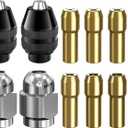 3 x Drill Chuck Collet Set for Dremel, 14PCS 1/32" to 1/8" Replacement 4486 Drill Keyless Bit Chuck Shank Rotary Tool Quick Change Adapter