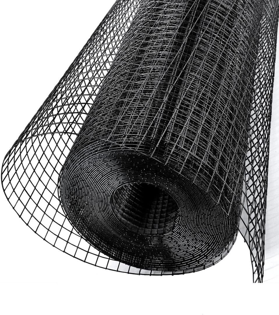 Black Hardware Cloth 1/2 in 60 x 50 ft 19 Gauge Chicken Wire | Vinyl coated wire fencing, Low Defect Rate, Stronger Welds, Garden Fence, Tree Guard, Rodent Control