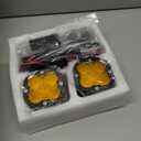 Auxbeam XP-Ultra Series 3 Inch Flood Beam LED Pods, 80W 9600LM 120 Wide Flood Lights, Amber White Dual Color, Off-Road Fog Lamp Cube Ditch Lights, for RZR Polaris Ford Bronco UTV ATV, Pair