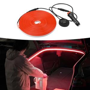 Trunk LED Light Strip for 2022-2026 Tesla Model Y Trunk Cargo Ambient Lighting for New Tesla Model Y 2025 Refresh (Juniper) Trunk Accessories Ambient Lights Sensor Auto ON/Off Waterproof (Red)