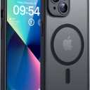 TOCOL for iPhone 13 Case, Full Camera Protection, Compatible with Magsafe, Drop Protection, Translucent Magnetic Matte Phone Case for iPhone 13 6.1 inch (Black)