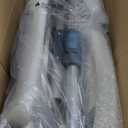 Sliding Shower Chair Tub Transfer Bench with Swivel Seat, Shower Bench for Elderly and Disabled, with Security Belt, 360 Rotation, Slides and Rotates, Adjustable, one Touch Slide Button, Dark Blue