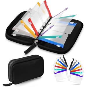 Water-Proof Pill Pouch Set, Weekly Organizer 2 Times a Day, Loose-Leaf Storage With Color-Coded Medicine Pouches, Reusable Travel Medicine Organizer, Zippered