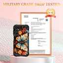 Hocase for Galaxy A14 5G Case, Heavy Duty Shockproof Protection Soft Silicone Rubber Bumper+Hard Plastic Hybrid Protective Case for Samsung Galaxy A14 5G (6.6" Display) 2023 - Butterfly on Flowers