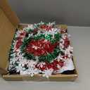 5 FT Pop Up Christmas Tinsel Tree with 50 LED Lights & Remote, Star Topper, Easy Assembly with Stand, Collapsible Prelit Christmas Pencil Tree for Xmas Home Party Decor (Red, Green)