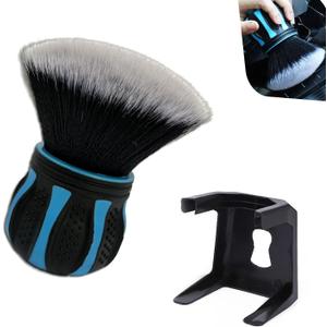 Car Detailing Brush, Ultra Soft Tire Shine Brush with Storage Rack, Interior Cleaning Tool, Universal Beauty Tools for Most Cars (Blue)