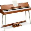 Donner DDP-80 PLUS Digital Piano 88 Key Weighted Keyboard, Home Electric Piano, Supports USB-MIDI & Headphones Connection, Semi-open Cover Designed, with Metal Three Pedal, Power Adapter (Full, Wood Color)
