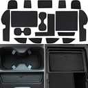 Center Console Liner for Honda CRV Accessories 2023 2024 2025 2026, for CR-V Cup Holder Mat, Door Slot Pad, Coaster Trim, Non-Slip Dust Interior, Custom Rubber Decoration Insert (17pcs, Black)