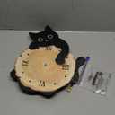 Cat Wall Clock with Swinging Tail, Silent Non-Ticking, Black and White, Plastic, 12x13 Inches, Contemporary Style, Pendulum Design for Living Room, Office, Bedroom, Kitchen