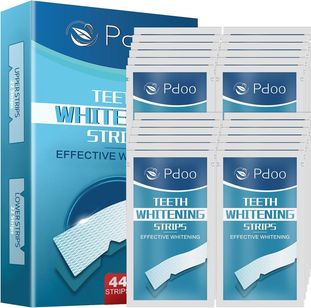 Teeth Whitening Strip 22 Treatments - Whitening Strips for Sensitive People, Fast Remove Coffee, Wine Stains, Teeth Brightening Kit Pack of 44 Non-Slip Strips