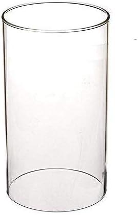 Borosilicate Glass, Clear Candle Holder, Glass Chimney for Candle Open Ended, Glass Hurricane Candle Holders Diameter 4.3", Height 8"