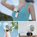 Portable Handheld Fan Turbo, High Speed Cooling Mini Fan Handheld, Digital Display,Portable Cold Air for Makeup, Travel, Camping, Outdoor Use,Gifts for Women (White)