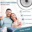 DLLT Modern Flush Mount Ceiling Fan with Lights- 18.5 Dimmable Low Profile Indoor Ceiling Fans with Remote Control, Smart 3 Light Color Change and Timing for Bedroom Living Room Kitchen, Black