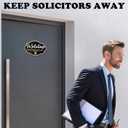 3Pcs No Soliciting Sign for Front Door, Wooden and Metal House Funny Humorous Do Not Knock or Ring Doorbell Sign