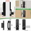 Mechanical Keyless Keypad Entry Door Knob Lock with Bolt,Single-Sided Passcode Combination Door Handle Lever Set,Interior Exterior Manually Locking,for Front Gate,No Electronic(Matte Black)