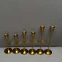 2 Sets(6 Pcs) Brass Gold Metal Taper Candle Holders Candlestick Holders, Vintage Modern Decorative Centerpiece Candlestick Holders for Table Mantel Wedding Housewarming Gift
