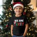 Family Christmas Shirts Merry Christmas Matching Outfits Xmas Graphic Tees Holiday Short Sleeve Tops (Black)