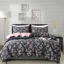 Jane yre King Duvet Cover Set Floral Soft 100% Cotton 3 Pieces Bedding Set Garden Vintage Style Floral King Duvet Cover for All Seasons with Zipper Closure Luxury Soft Breathable Comfy (Pattern0502)