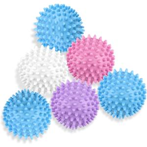 6 Pack Laundry Balls for Dryer, Dryer Balls Laundry Reusable, Dryer Ball Plastic Pellet Packs for Fabric Soften, Reduce Wrinkle and Less Static Cling