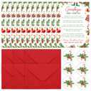 Motiskyy 6 Sets Elf Goodbye Letter Set with Red Envelope Christmas Elf Farewell Poem Message Departure Letter for Christmas Event Holiday Game Holiday Gift
