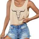 SODSHY Women's Sexy Sleeveless Top Cowboy Shirt Cute Country Concert Cowgirl Outfit Western Graphic Tank Top, XS
