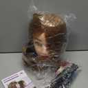 28" Mannequin Head Human Hair - 80% Real Hair Mannequin Head, Cosmetology Manikin Doll Head for Hair Styling, Hairdressing Training Head for Braiding Practice Curling with Table Clamp Styling Set (Brown)