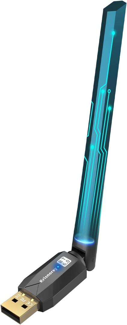 Long Range Bluetooth 6.0 Adapter for PC, Built-in PA for 5dBi High-Gain Wireless USB Dongle for Windows 11/10/8.1 Laptop Desktop, Plug & Pair w/Bluetooth Headphones Speaker Keyboard Mouse