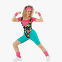 Morph 80s Workout Outfit for Women 90s Retro Workout Outfits 80 s Aerobics Outfit Halloween Costume for Womens, L