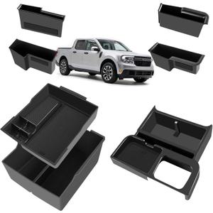7pcs Center Console Storage Organizer Sunglass Holder for Ford Maverick 2022-2026, with Door Handle Storage Organizer, Center Console Armrest Organizer Set Fit Maverick Accessories