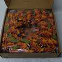 Fall Wreath 22 Inch Fall Wreaths for Front Door Orange forsythia Wreath with Berries and Autumn Leaves for Indoor Outside Door Harvest Festival Thanksgiving Day Celebration Decoration