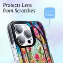 for iPhone 16 Pro Max Case,Stained Glass Rose Garden Pattern,Military-Grade Drop Protection,Elegant Floral Soft Slim TPU Protective Cover with Camera Protection for Girls