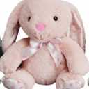 Holiday Home Pink Bunny with Ribbon Plush