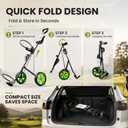2-Wheel Golf Pull Cart – Lightweight Foldable Golf Push Cart with Durable Steel Frame, Adjustable Web Straps, Compact Design for Walking Golfers