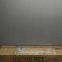 Swing Sets for Backyard, Toddler Swing Set with 2 Seat 1 Saucer & 1 Belt Seat, 440lbs Heavy-Duty Swing Frame w/8 Ground Stakes, A Frame Outdoor Swingset for Kids and Adults for Backyard (Blue)