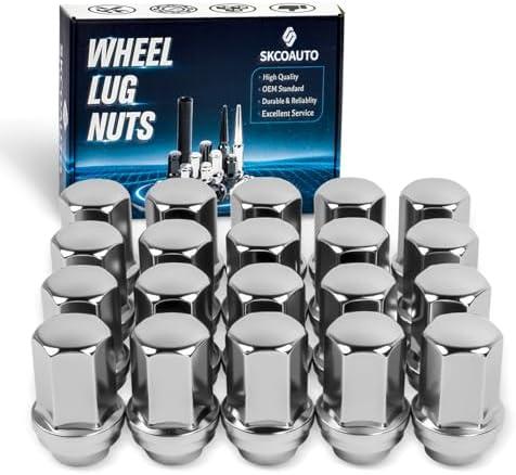 20 Pcs M14x1.5 Lug Nuts Chrome Compatible with Wrangler Gladiator Cherokee Grand Ram 1.46 Inch 7/8 Hex OEM Factory Style Large Acorn Seat Wheel Lug Nuts