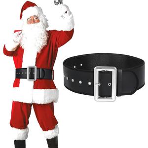 JASGOOD Santa Claus Belt for Adults - Black Pirate Belt for Cosplay & Novelty Costume Accessory,  Fit waist size 30''