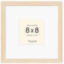 8x8 Picture Frame Made with Solid Wood, Display 4x4 with Mat or 8x8 Picture without Mat, Photo frame with Tempered Real Glass, 8 by 8 Natural Wood Picture frame for Tabletop or Wall Mounting, Oak