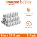 Amazon Basics Microfiber Paint Roller Covers, for Smooth Finish, 9" x 3/8", 6-Pack