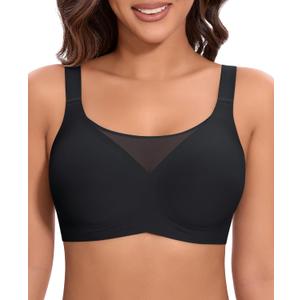 Bras for Women Wireless Seamless Mesh Push Up No Underwire Plus Size Soft Comfortable Sleep Everyday Brattlets with Extender (M)